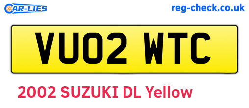 VU02WTC are the vehicle registration plates.