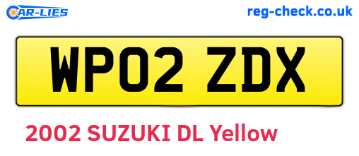 WP02ZDX are the vehicle registration plates.