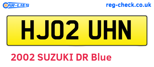HJ02UHN are the vehicle registration plates.