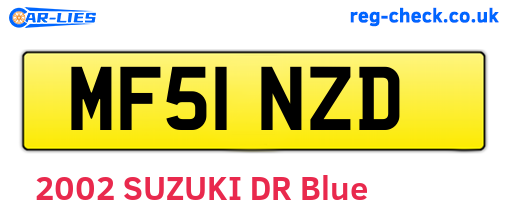 MF51NZD are the vehicle registration plates.