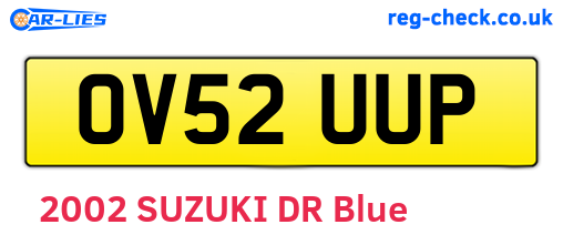 OV52UUP are the vehicle registration plates.
