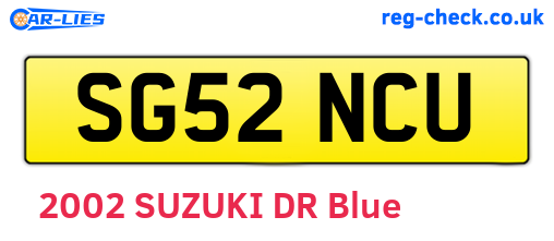 SG52NCU are the vehicle registration plates.