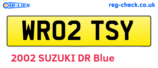 WR02TSY are the vehicle registration plates.