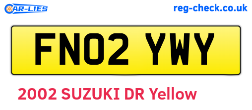 FN02YWY are the vehicle registration plates.