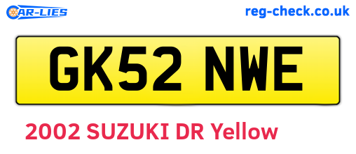 GK52NWE are the vehicle registration plates.