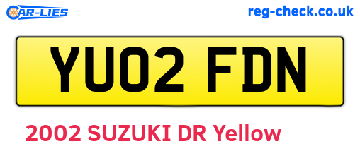 YU02FDN are the vehicle registration plates.