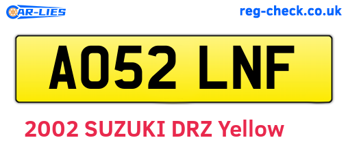 AO52LNF are the vehicle registration plates.