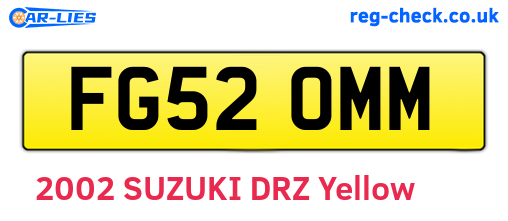 FG52OMM are the vehicle registration plates.