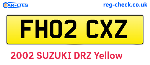 FH02CXZ are the vehicle registration plates.