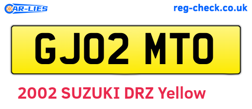 GJ02MTO are the vehicle registration plates.