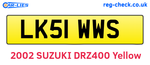 LK51WWS are the vehicle registration plates.