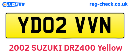 YD02VVN are the vehicle registration plates.