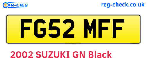 FG52MFF are the vehicle registration plates.