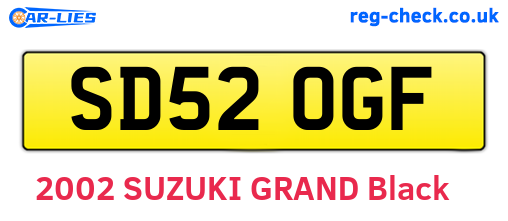 SD52OGF are the vehicle registration plates.