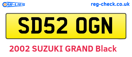 SD52OGN are the vehicle registration plates.