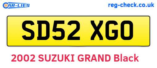 SD52XGO are the vehicle registration plates.