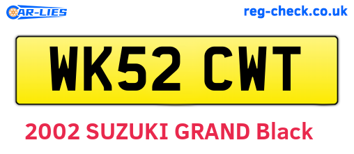 WK52CWT are the vehicle registration plates.
