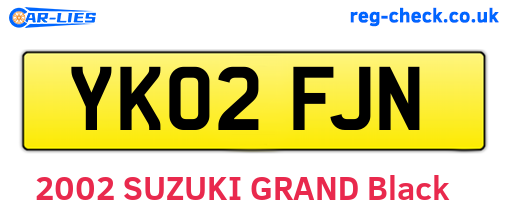 YK02FJN are the vehicle registration plates.
