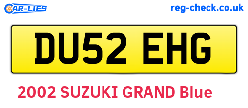 DU52EHG are the vehicle registration plates.