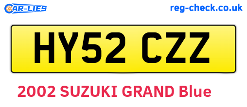 HY52CZZ are the vehicle registration plates.