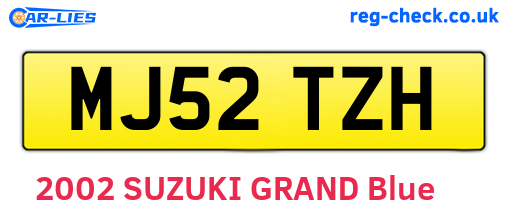 MJ52TZH are the vehicle registration plates.