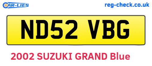 ND52VBG are the vehicle registration plates.