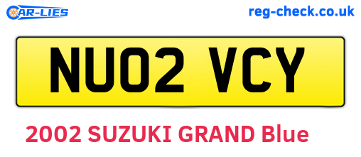 NU02VCY are the vehicle registration plates.