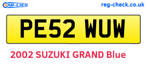 PE52WUW are the vehicle registration plates.