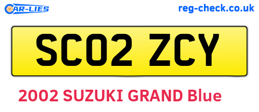 SC02ZCY are the vehicle registration plates.