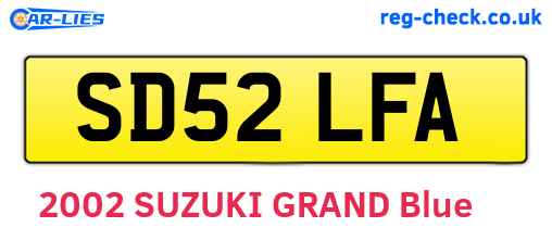 SD52LFA are the vehicle registration plates.