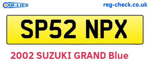 SP52NPX are the vehicle registration plates.