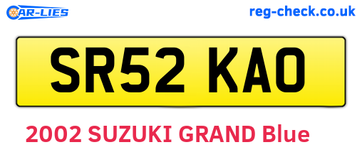 SR52KAO are the vehicle registration plates.