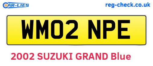WM02NPE are the vehicle registration plates.