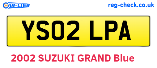 YS02LPA are the vehicle registration plates.
