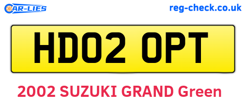 HD02OPT are the vehicle registration plates.