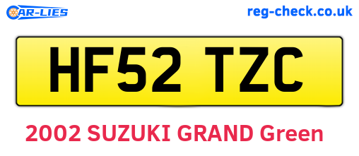 HF52TZC are the vehicle registration plates.