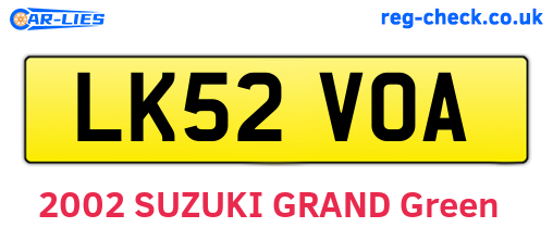 LK52VOA are the vehicle registration plates.