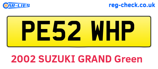 PE52WHP are the vehicle registration plates.