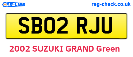 SB02RJU are the vehicle registration plates.