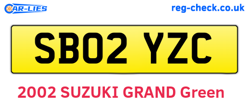 SB02YZC are the vehicle registration plates.