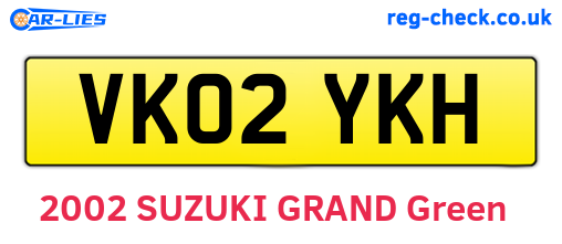 VK02YKH are the vehicle registration plates.