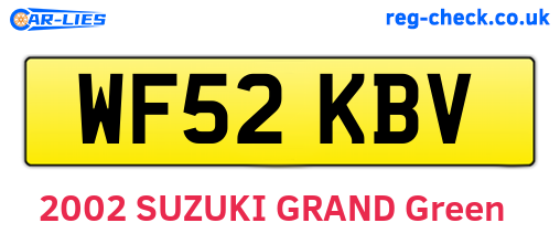 WF52KBV are the vehicle registration plates.