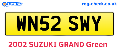 WN52SWY are the vehicle registration plates.