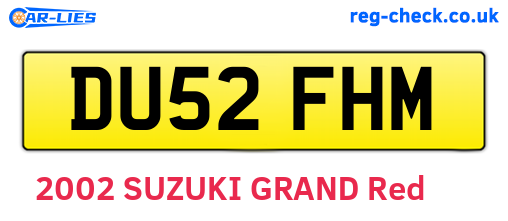 DU52FHM are the vehicle registration plates.