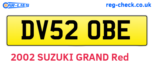 DV52OBE are the vehicle registration plates.
