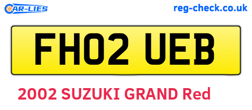 FH02UEB are the vehicle registration plates.