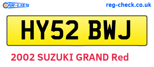 HY52BWJ are the vehicle registration plates.