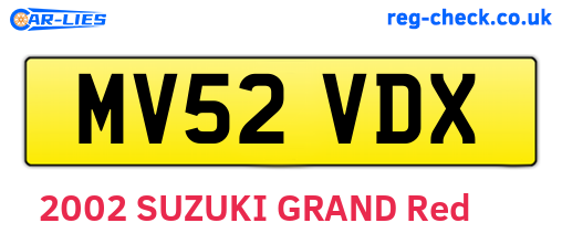 MV52VDX are the vehicle registration plates.