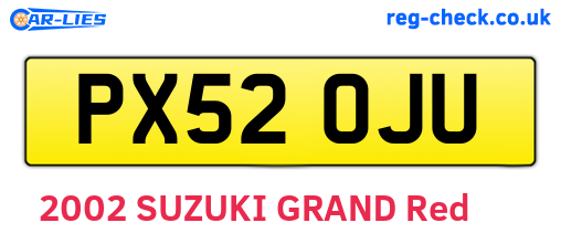 PX52OJU are the vehicle registration plates.