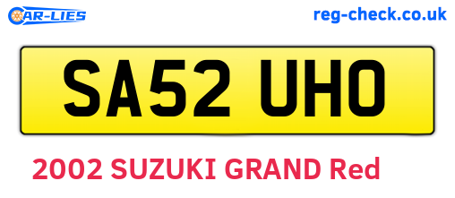 SA52UHO are the vehicle registration plates.